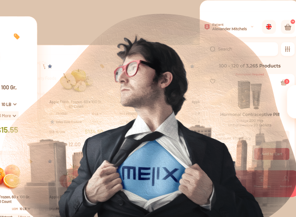 Mejix product interfaces for healthcare and food service